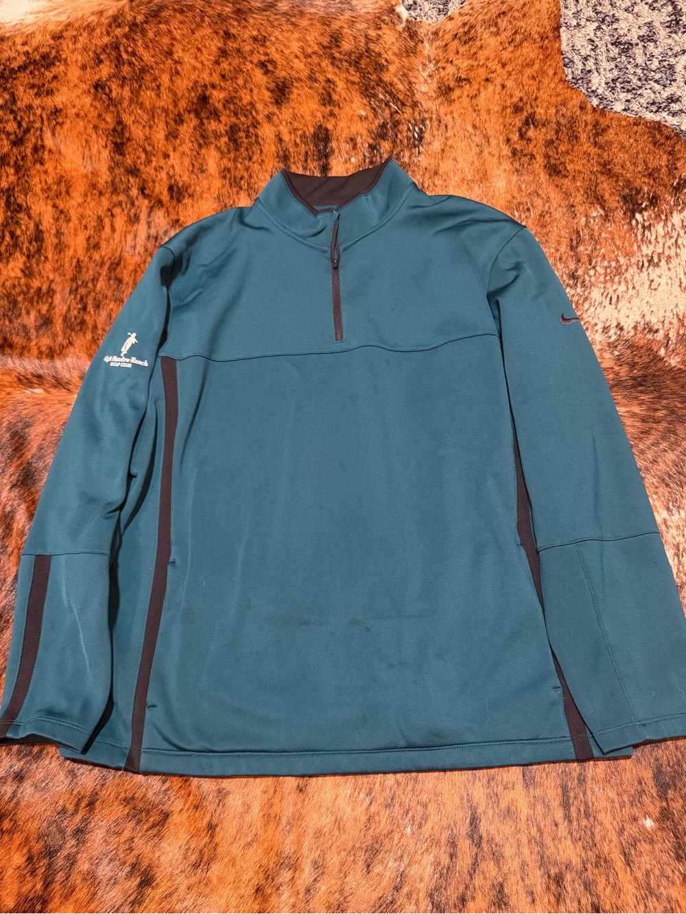 Nike Golf Mens Teal Black Pullover microfiber lined Sz XL  High Meadow Ranch CC